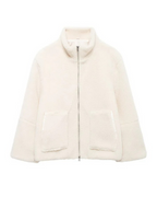 Winterjas dames oversized teddy met rits en opstaande kraag 7