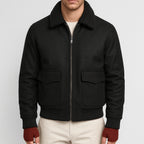 Winterjas heren bomber met teddykraag en ritssluiting 2