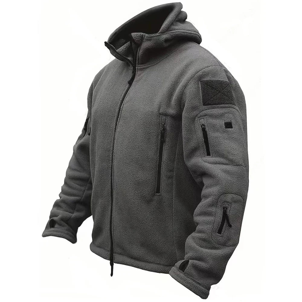 Winterjas heren fleece met capuchon en zakken 1