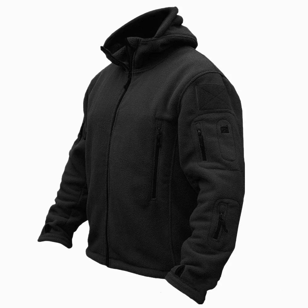 Winterjas heren fleece met capuchon en zakken 2