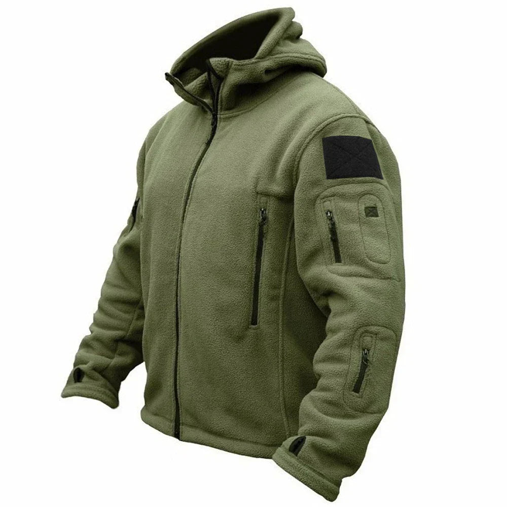 Winterjas heren fleece met capuchon en zakken 3