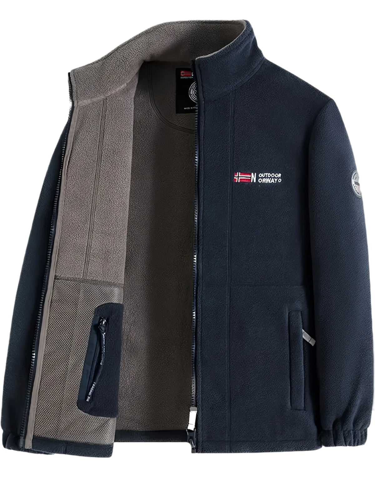 Winterjas heren fleece met opstaande kraag 1