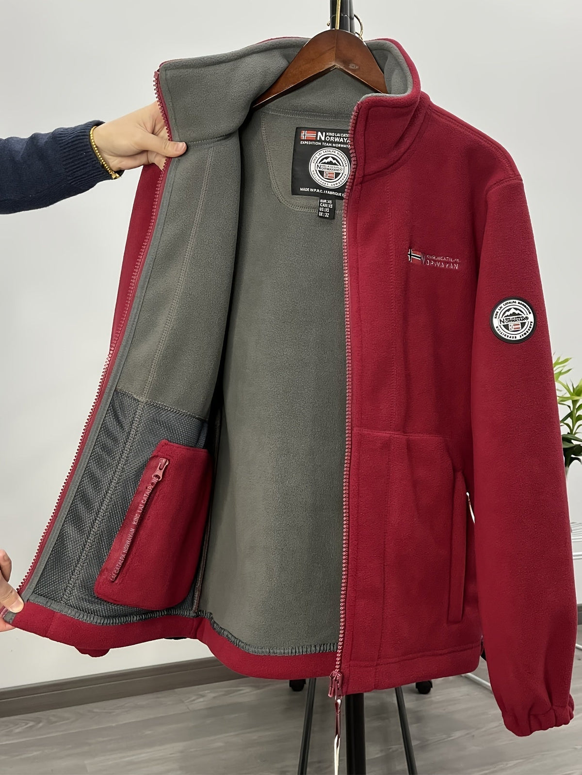 Winterjas heren fleece met opstaande kraag 12