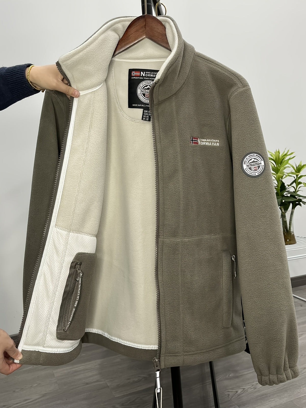 Winterjas heren fleece met opstaande kraag 17