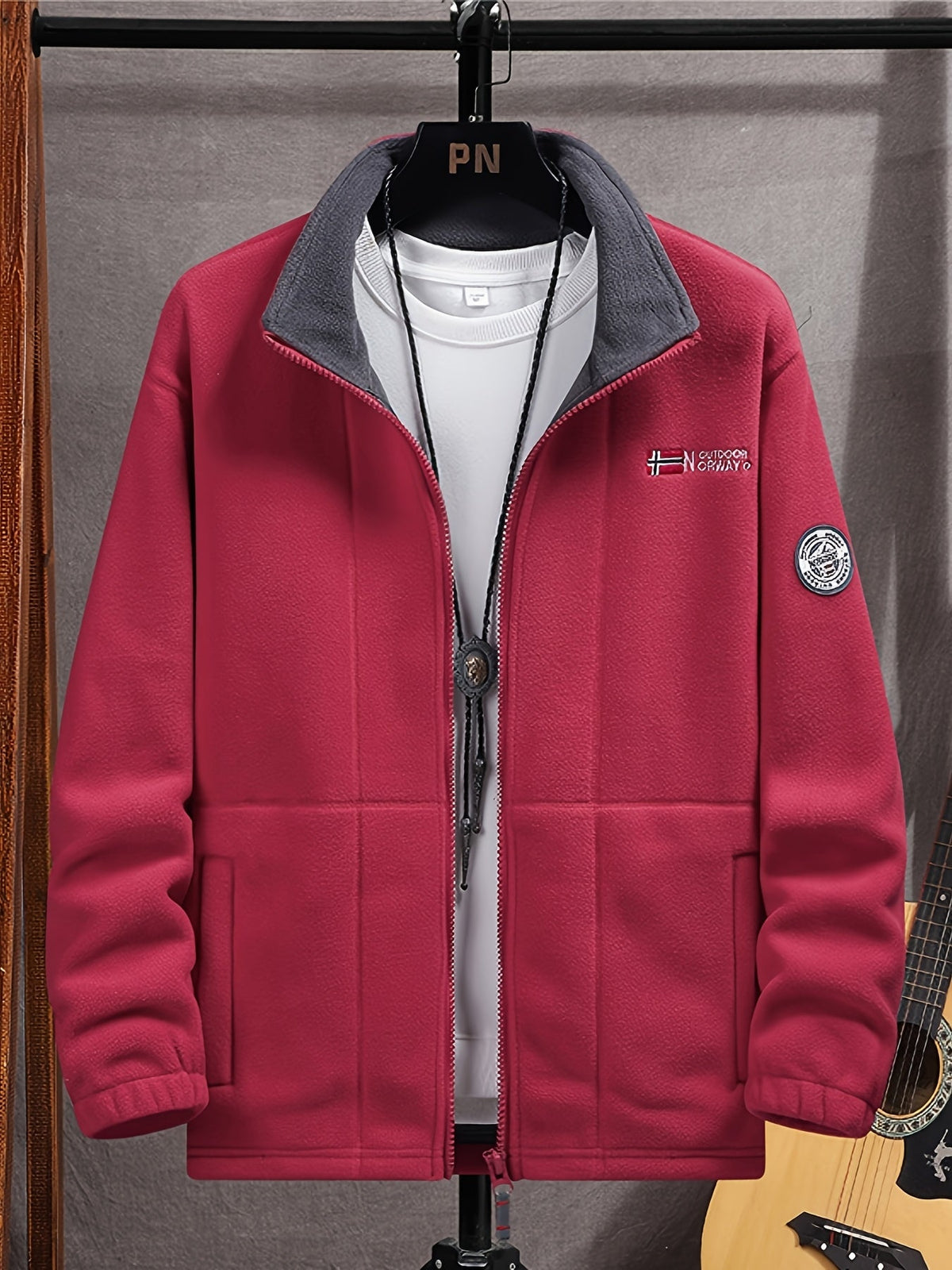 Winterjas heren fleece met opstaande kraag 2