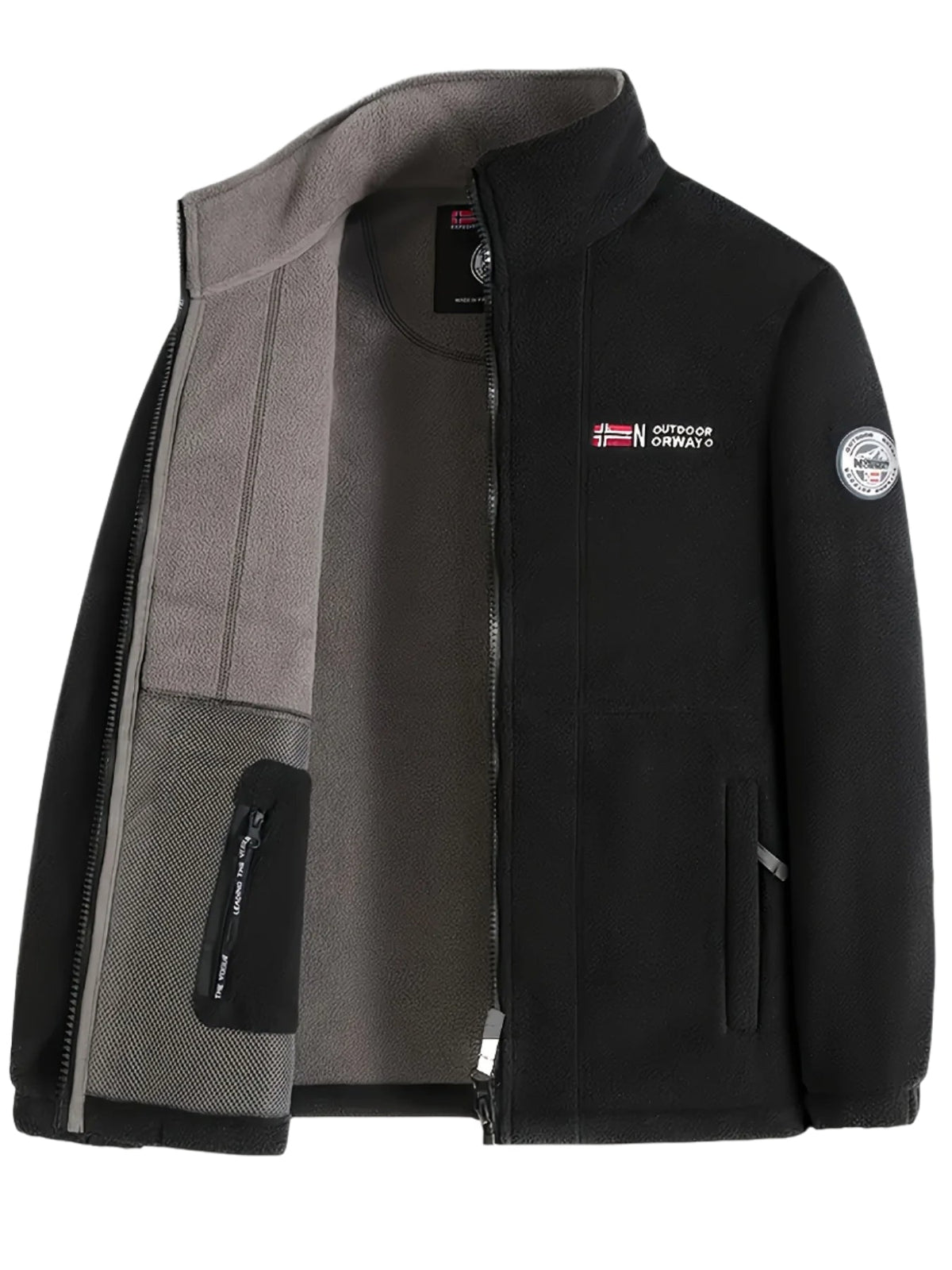 Winterjas heren fleece met opstaande kraag 25
