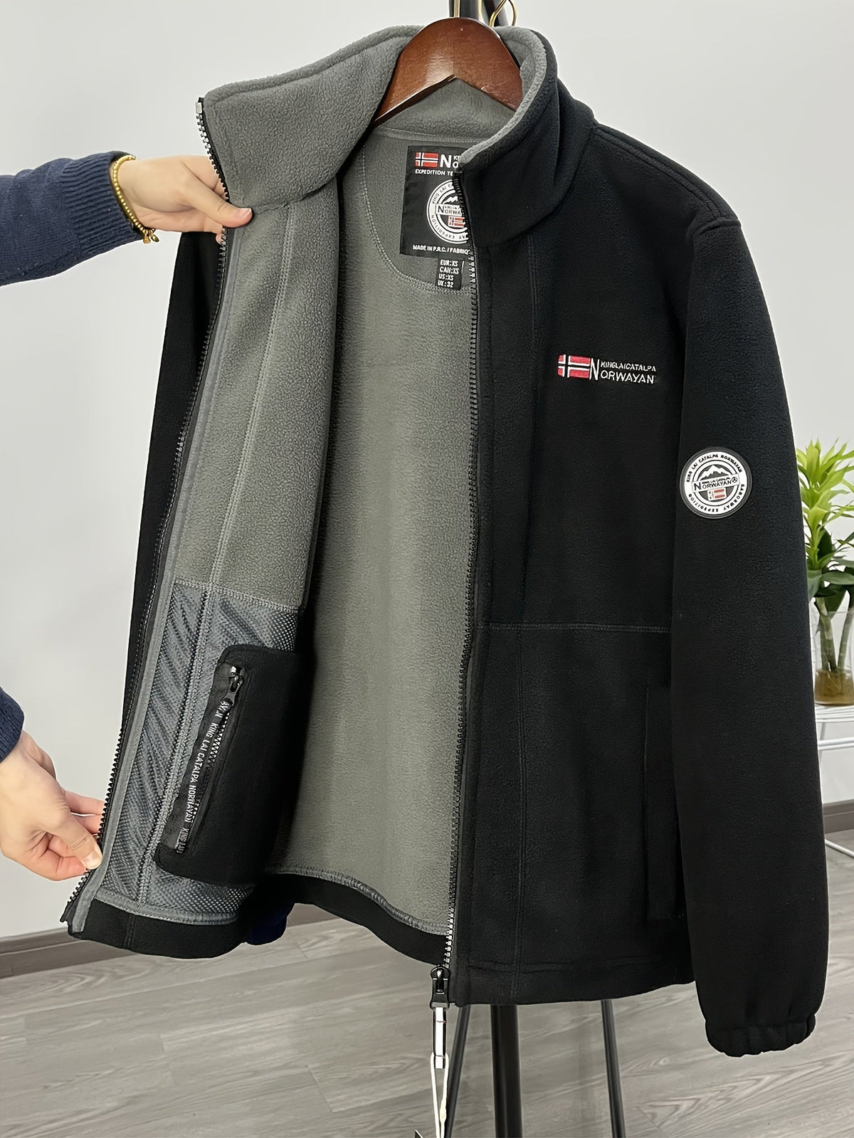 Winterjas heren fleece met opstaande kraag 26