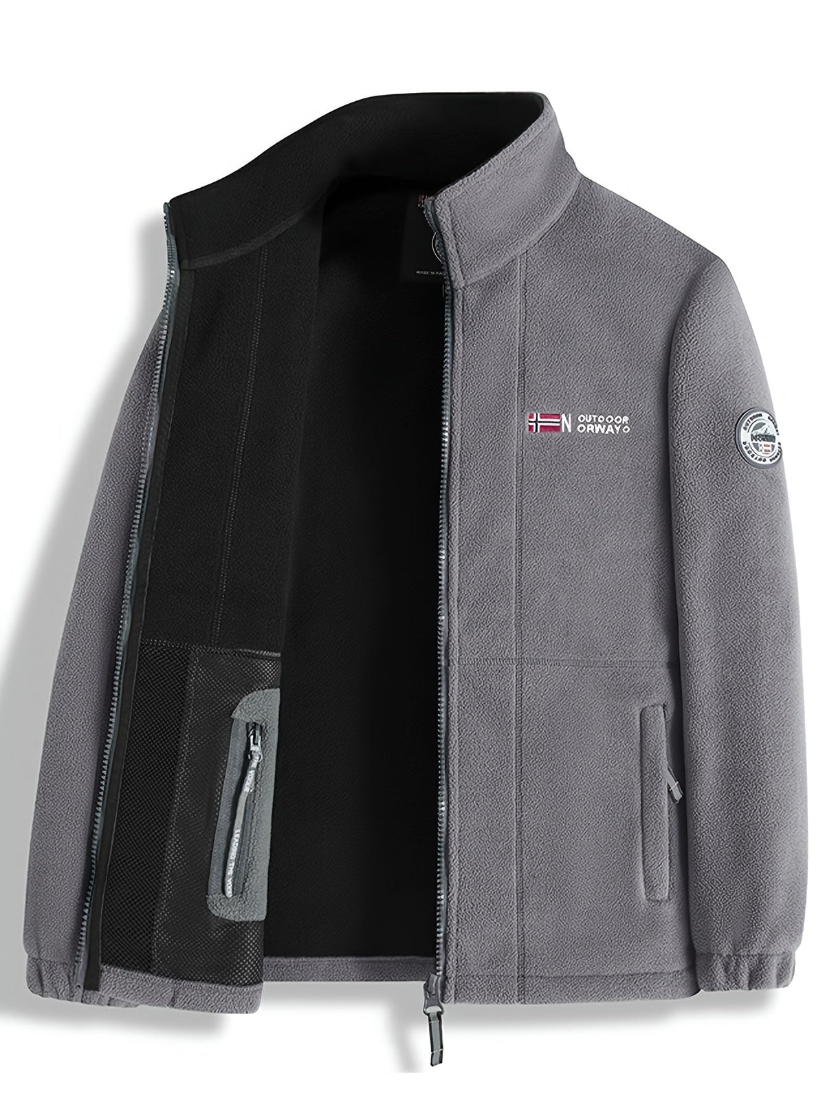 Winterjas heren fleece met opstaande kraag 4