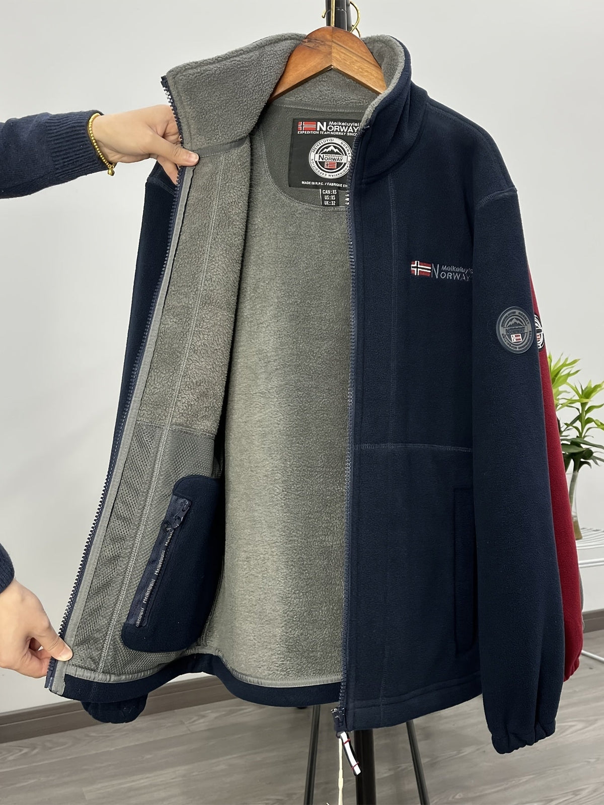 Winterjas heren fleece met opstaande kraag 6
