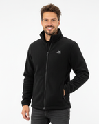 Winterjas heren fleece met sherpa voering en opstaande kraag 2