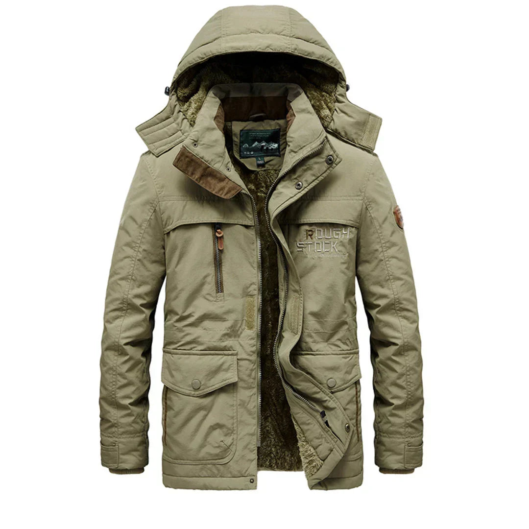 Winterjas heren gewatteerd met capuchon en fleecevoering 3