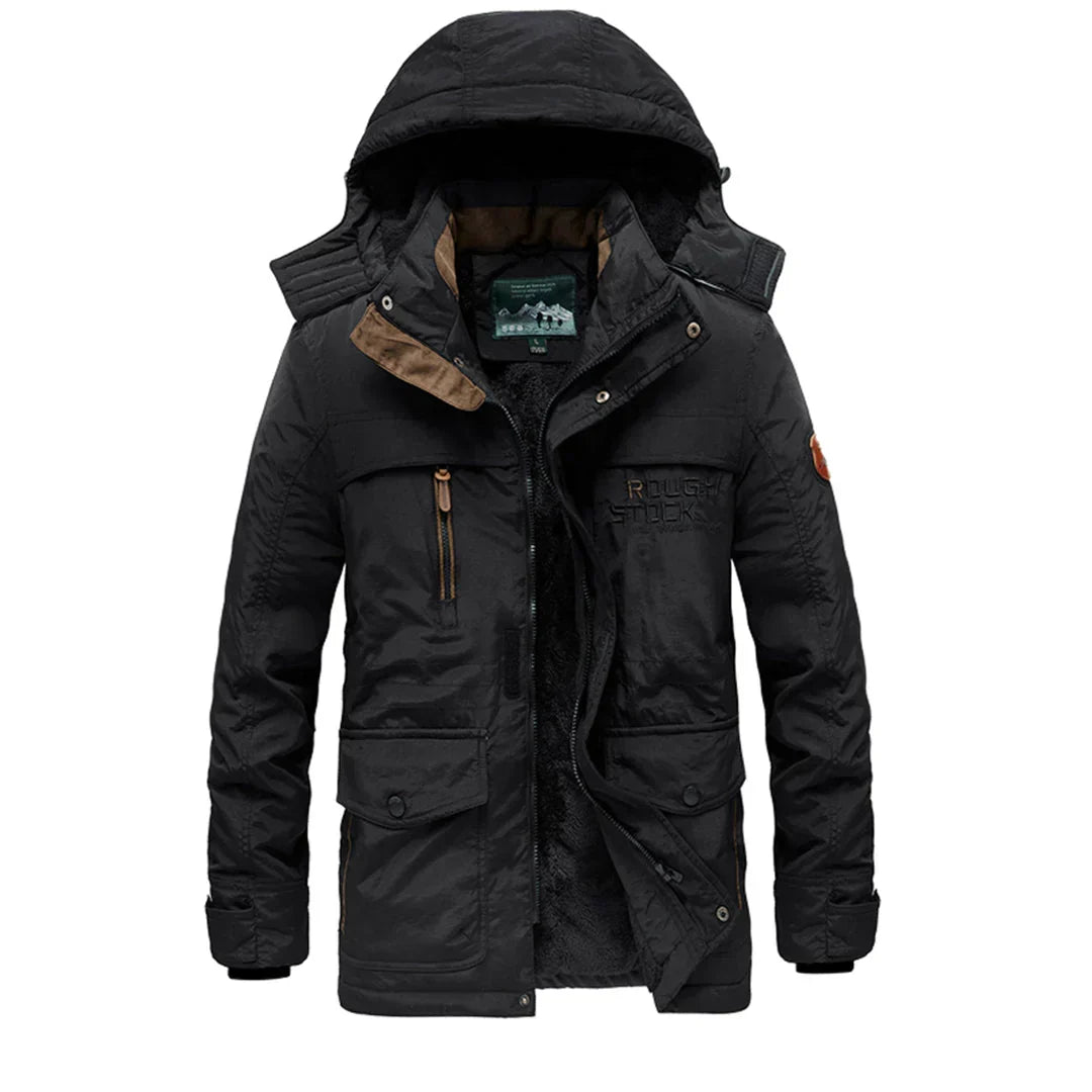 Winterjas heren gewatteerd met capuchon en fleecevoering 4
