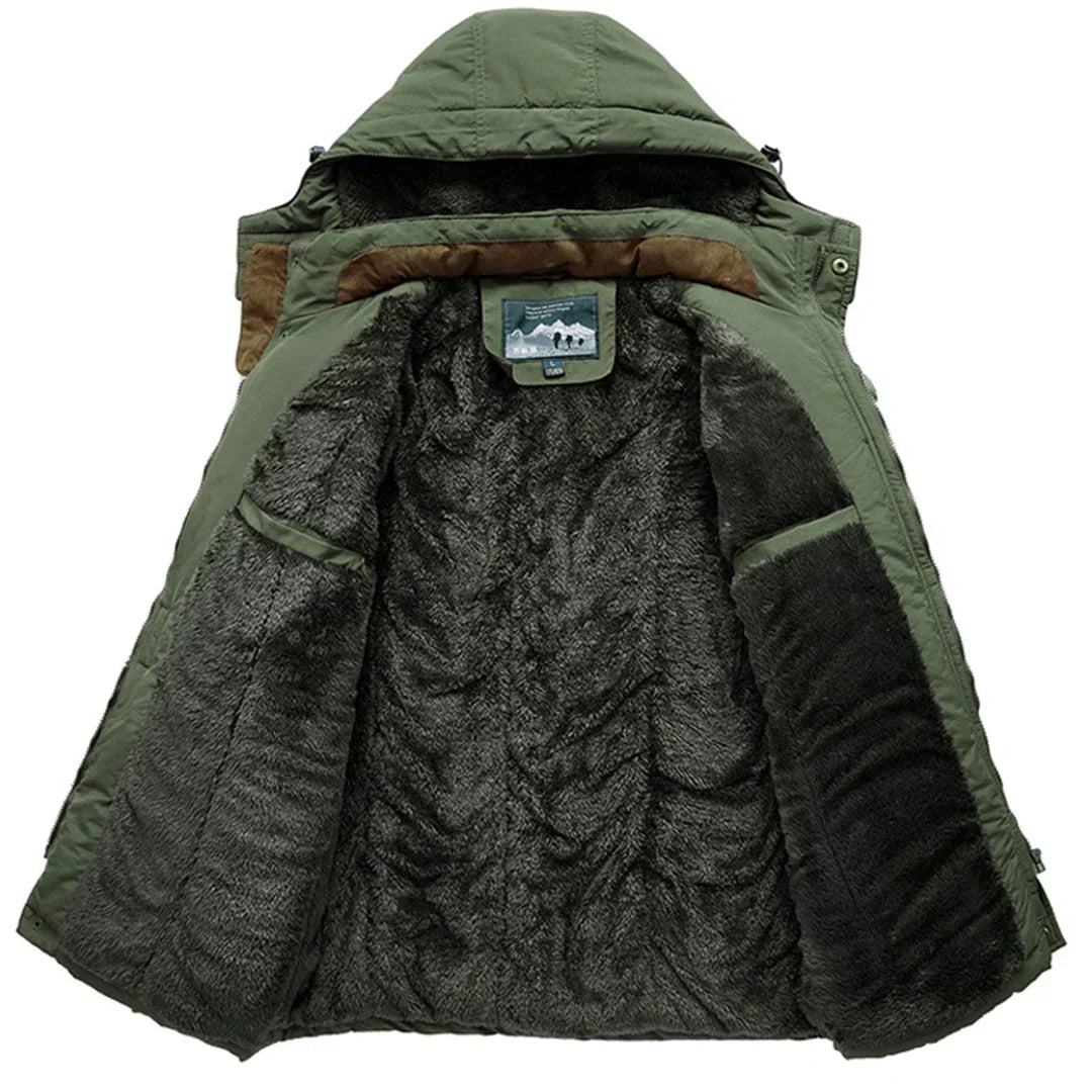Winterjas heren gewatteerd met capuchon en fleecevoering 6