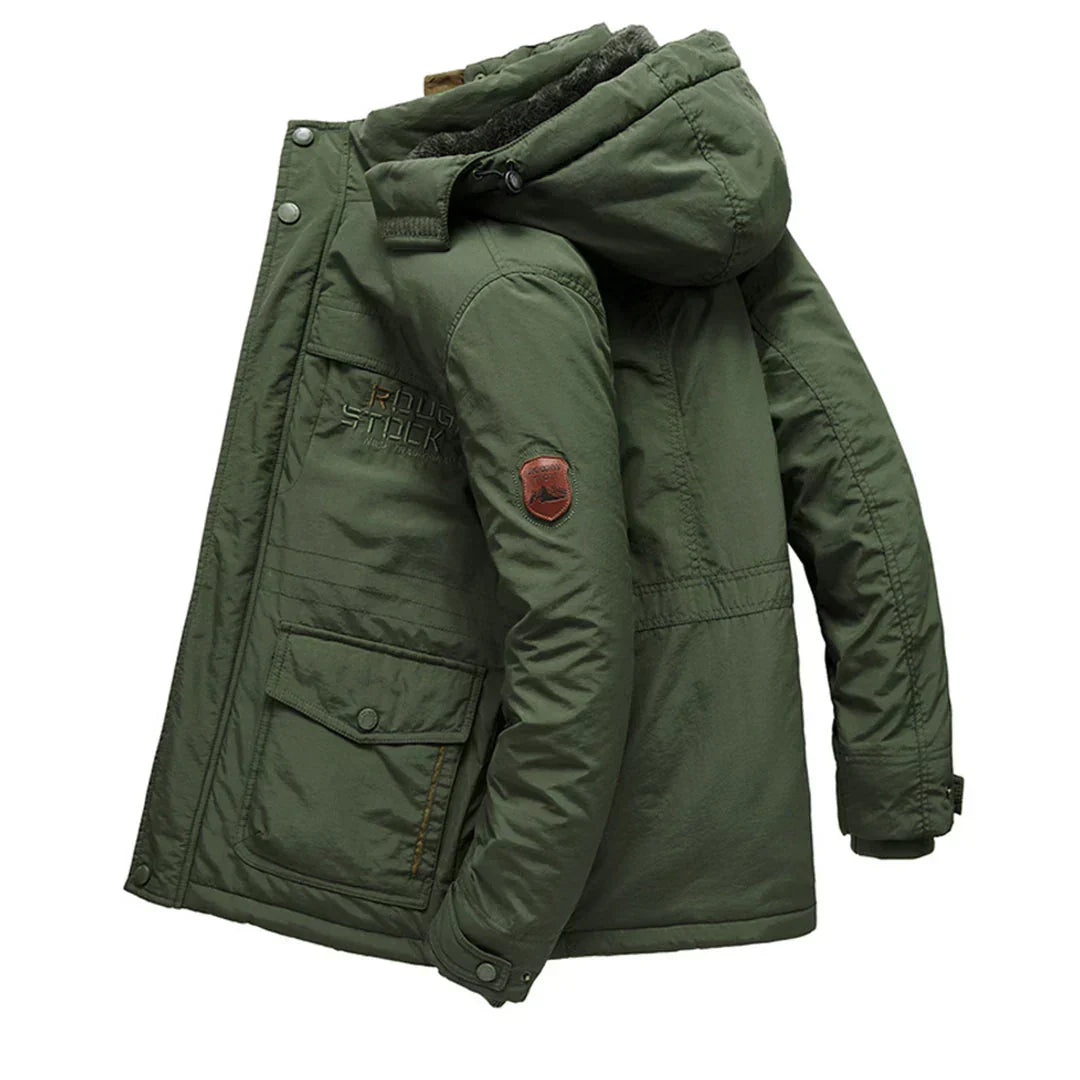 Winterjas heren gewatteerd met capuchon en fleecevoering 7