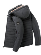 Winterjas heren gewatteerd met capuchon fleecevoering en ritssluiting 13