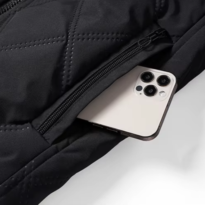 Winterjas heren gewatteerd met opstaande kraag en fleecevoering 11