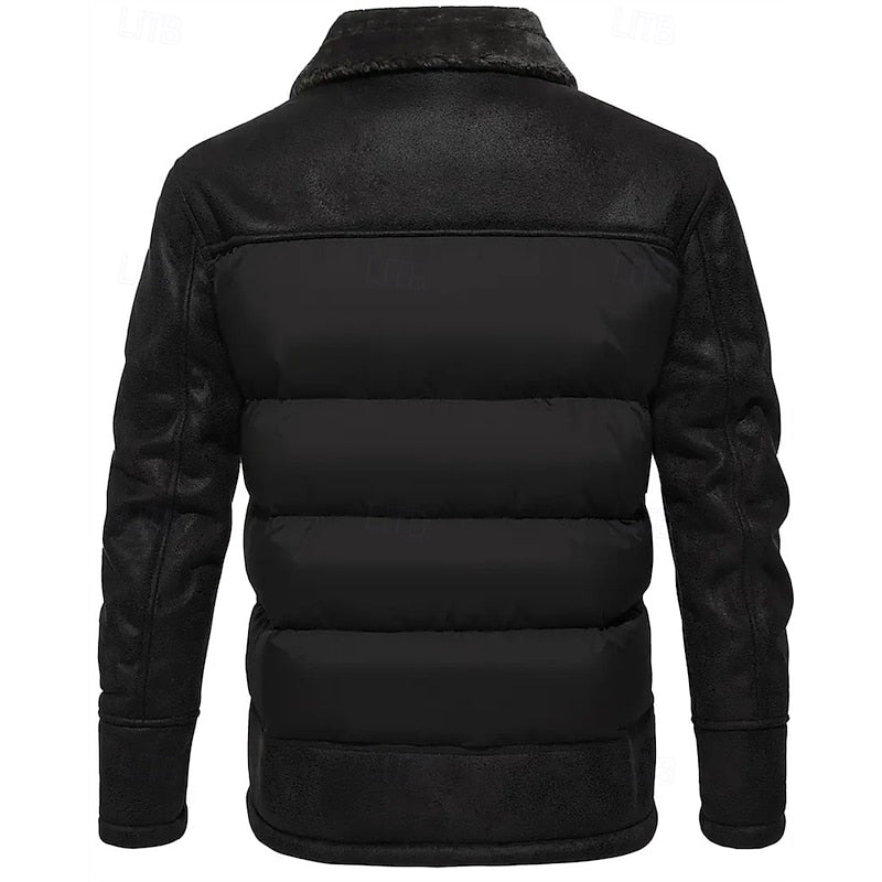 Winterjas heren gewatteerde puffer met bontkraag 8
