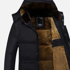 Winterjas heren gewatteerde puffer met capuchon en bontvoering 4