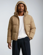 Winterjas heren gewatteerde puffer met capuchon en elastische boorden 9