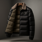Winterjas heren gewatteerde puffer met teddykraag en ritssluiting 1