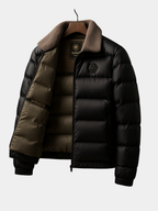 Winterjas heren gewatteerde puffer met teddykraag en ritssluiting 4