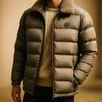 Winterjas heren gewatteerde puffer met teddykraag en ritssluiting 5