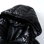 Winterjas heren glanzende gewatteerde puffer met capuchon 4