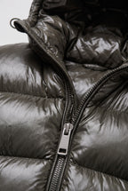 Winterjas heren glanzende puffer met capuchon en ritssluiting 4