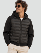 Winterjas heren hybride gewatteerde puffer met capuchon 3