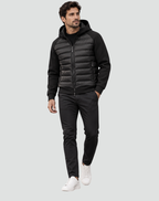 Winterjas heren hybride gewatteerde puffer met capuchon 4