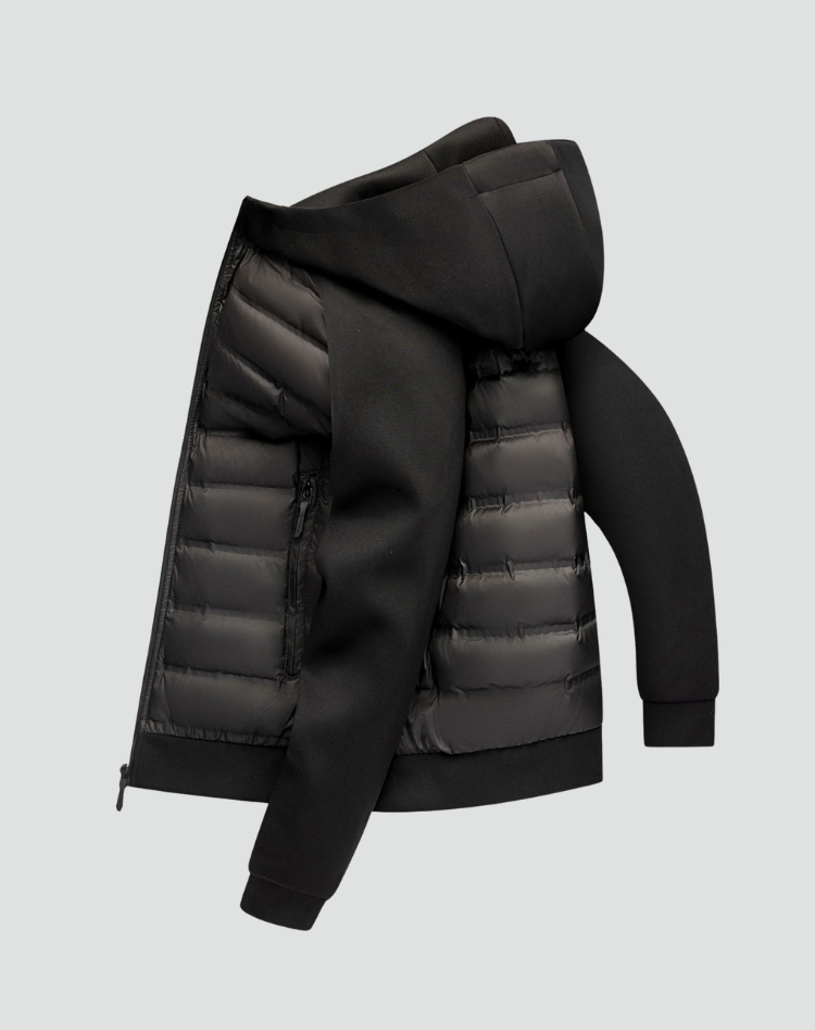 Winterjas heren hybride gewatteerde puffer met capuchon 7
