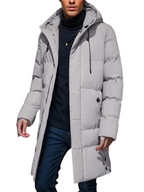 Winterjas heren lang gewatteerd met capuchon en ritssluiting 11
