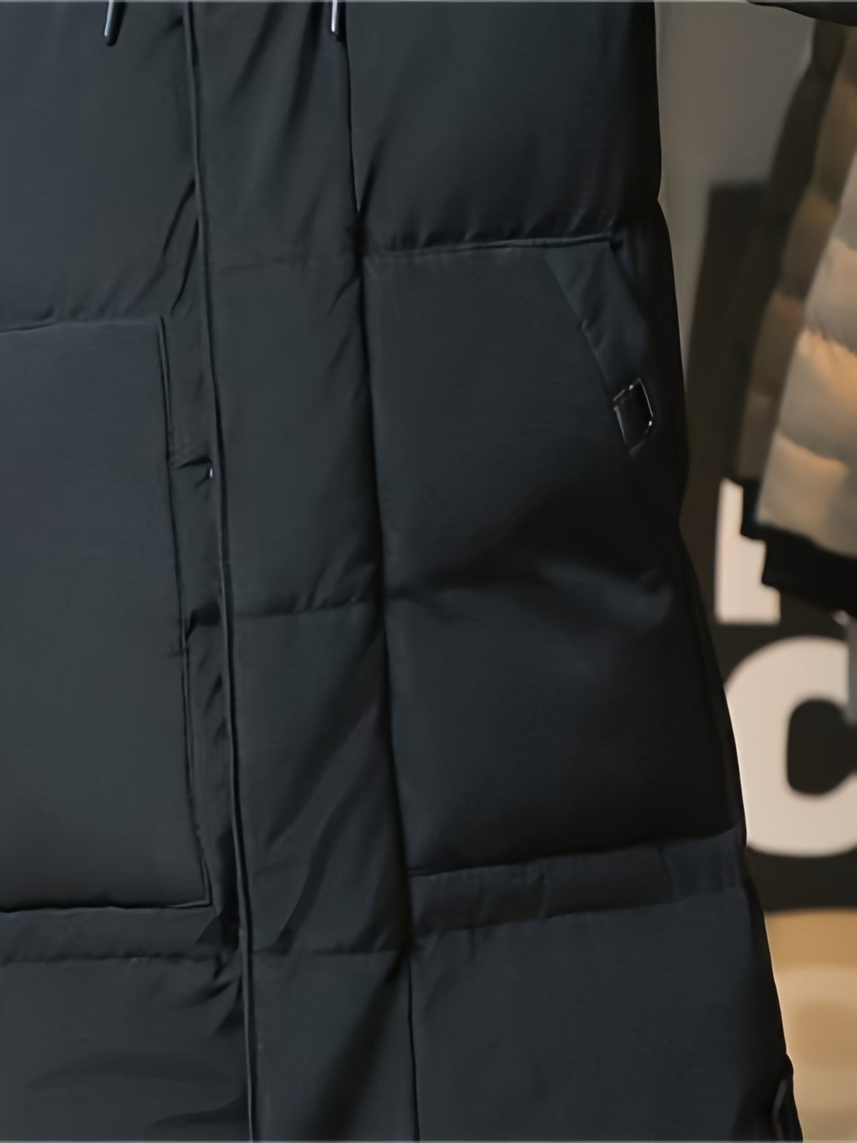 Winterjas heren lange gewatteerde puffer met capuchon 5