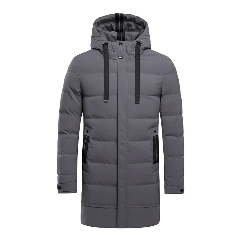 Winterjas heren lange parka gewatteerd met capuchon 10