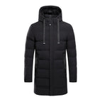 Winterjas heren lange parka gewatteerd met capuchon 6
