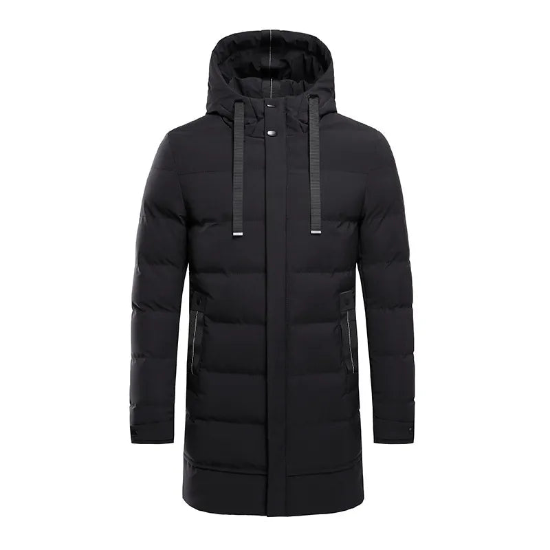 Winterjas heren lange parka gewatteerd met capuchon 6