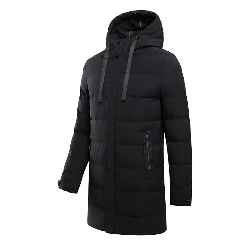 Winterjas heren lange parka gewatteerd met capuchon 7