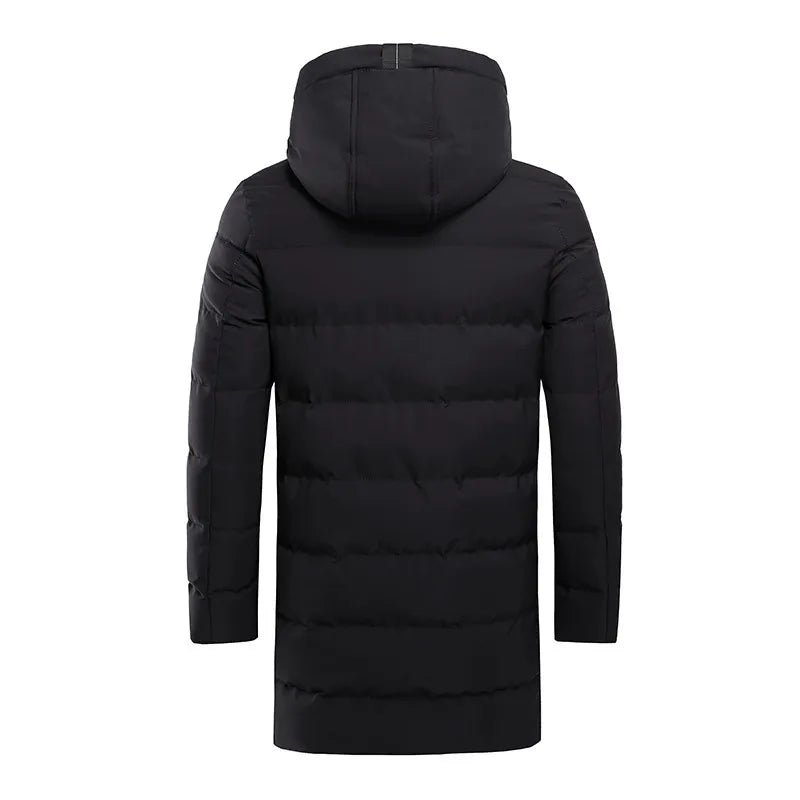 Winterjas heren lange parka gewatteerd met capuchon 8