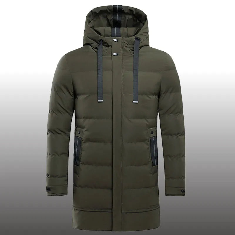 Winterjas heren lange parka gewatteerd met capuchon 9
