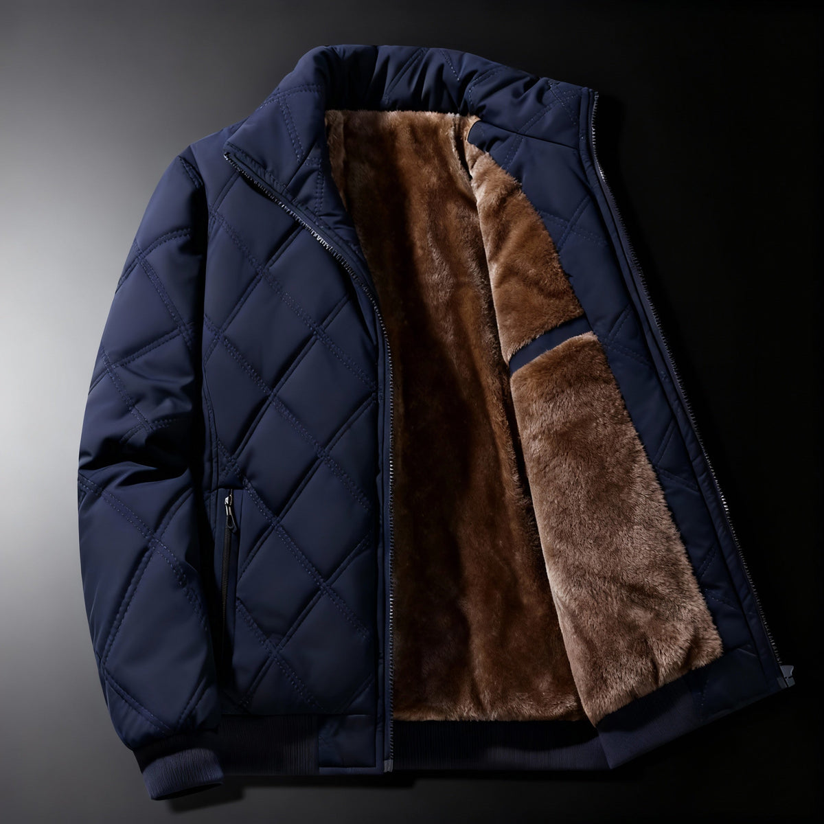 Winterjas heren met gewatteerd ontwerp en fleecevoering 4