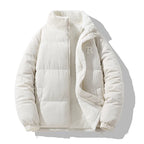Winterjas heren omkeerbare corduroy jas met opstaande kraag 2