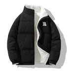 Winterjas heren omkeerbare corduroy jas met opstaande kraag 6