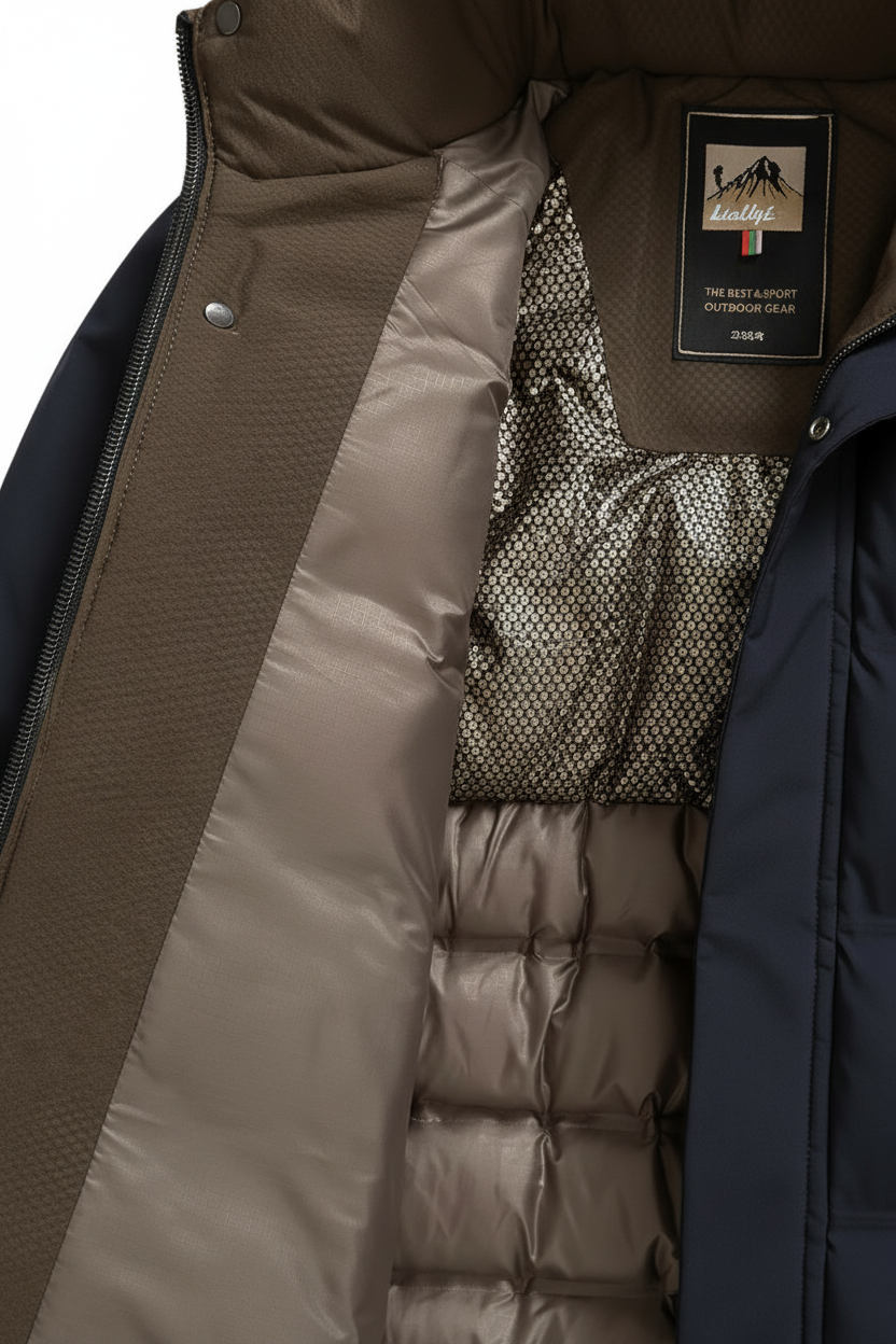 Winterjas heren parka gewatteerd met capuchon en ritssluiting 13