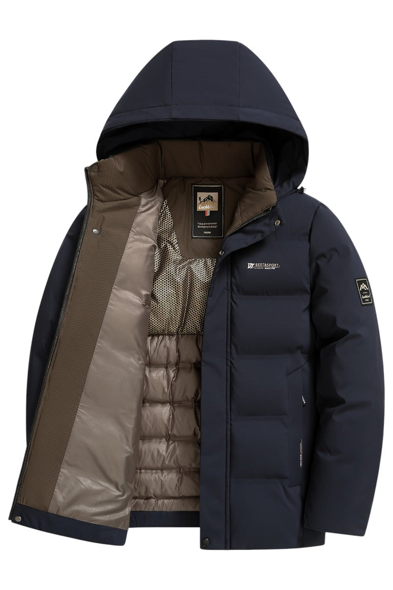 Winterjas heren parka gewatteerd met capuchon en ritssluiting 15