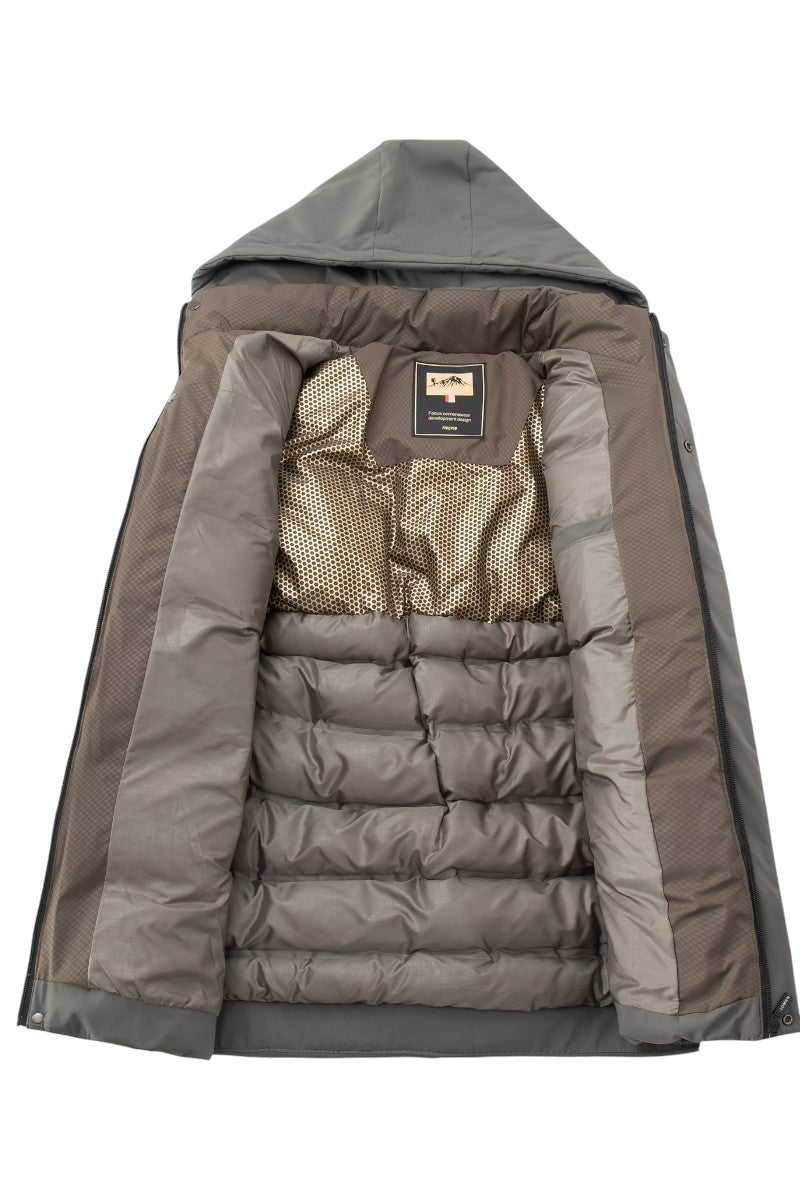 Winterjas heren parka gewatteerd met capuchon en ritssluiting 20