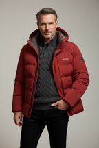 Winterjas heren parka gewatteerd met capuchon en ritssluiting 4