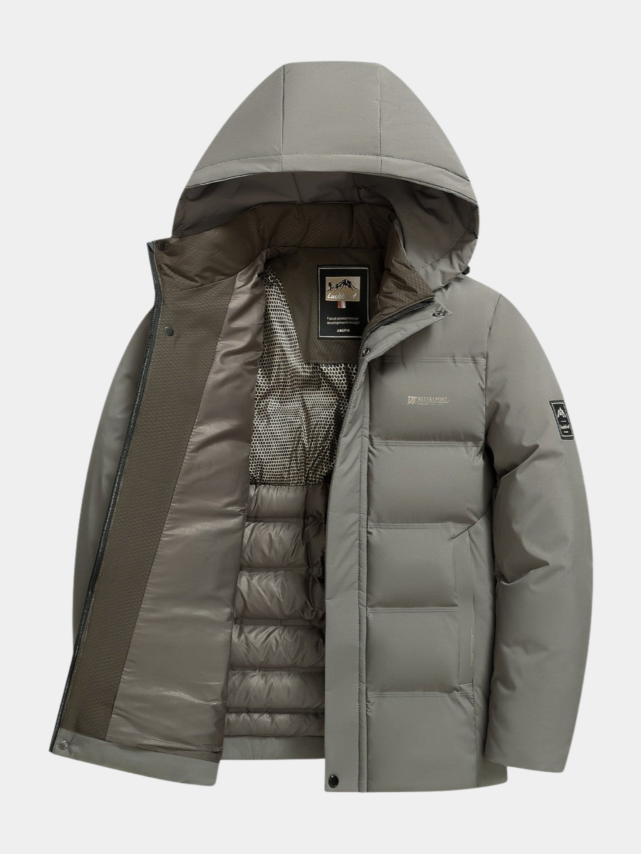 Winterjas heren parka gewatteerd met capuchon en ritssluiting 5