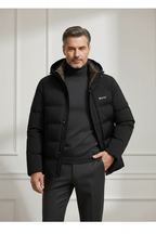 Winterjas heren parka gewatteerd met capuchon en ritssluiting 6