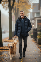 Winterjas heren parka gewatteerd met capuchon en ritssluiting 9