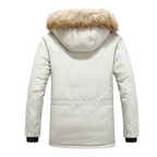 Winterjas heren parka kort met bontkraag en capuchon 8